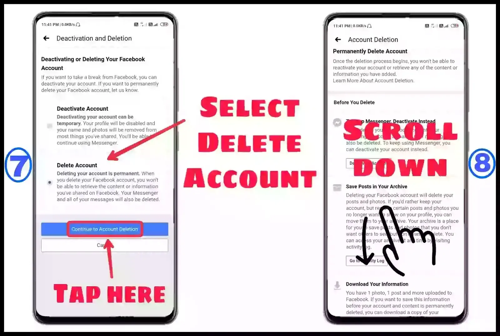 How to Delete Facebook Account Permanently On Mobile App ( Android or iPhone)