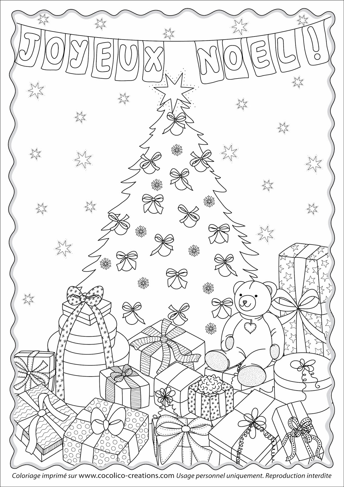 cocolicocreations Illustration Sapin de Noël et Cadeaux...