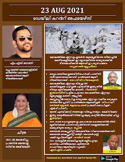 Daily Malayalam Current Affairs 23 Aug 2021