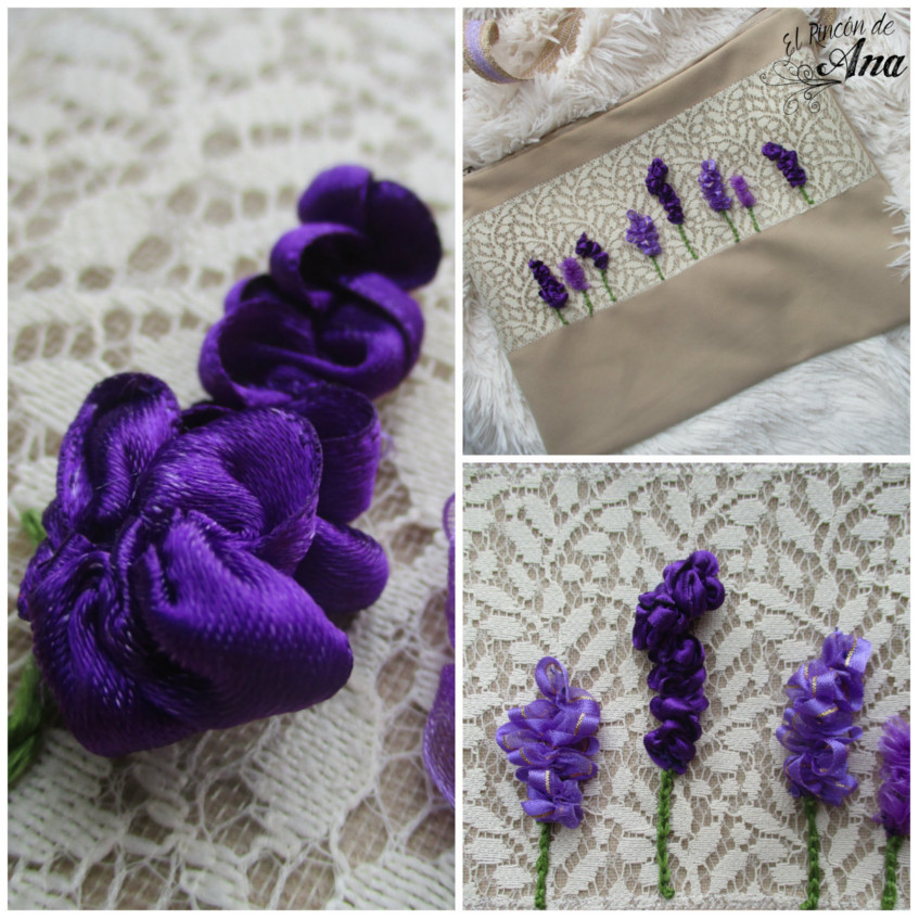 Flor lavanda con listón