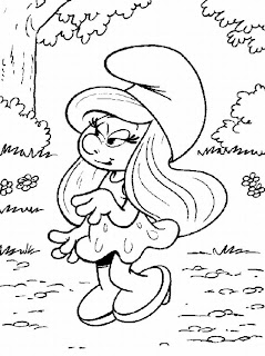 smurf colouring pages to print