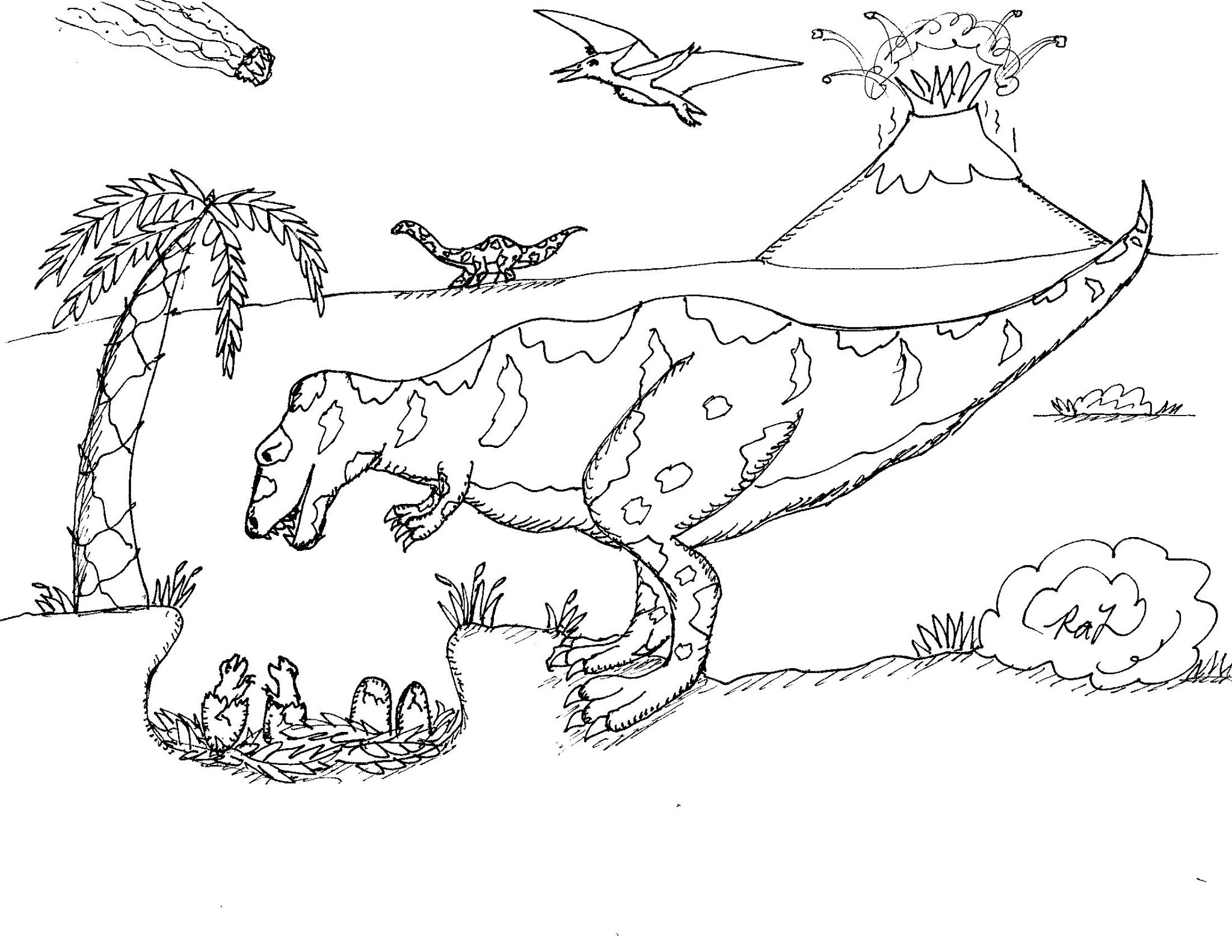 Robin's Great Coloring Pages: T rex coloring pages including Juveniles ...