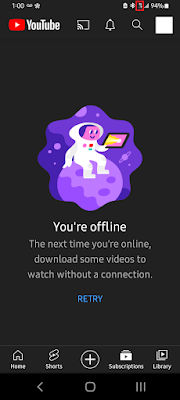 'you're offline' youtube message