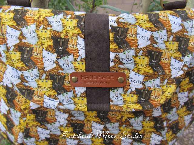 Patchouli Moon Studio~ Small Oriole Bag in Cat Print