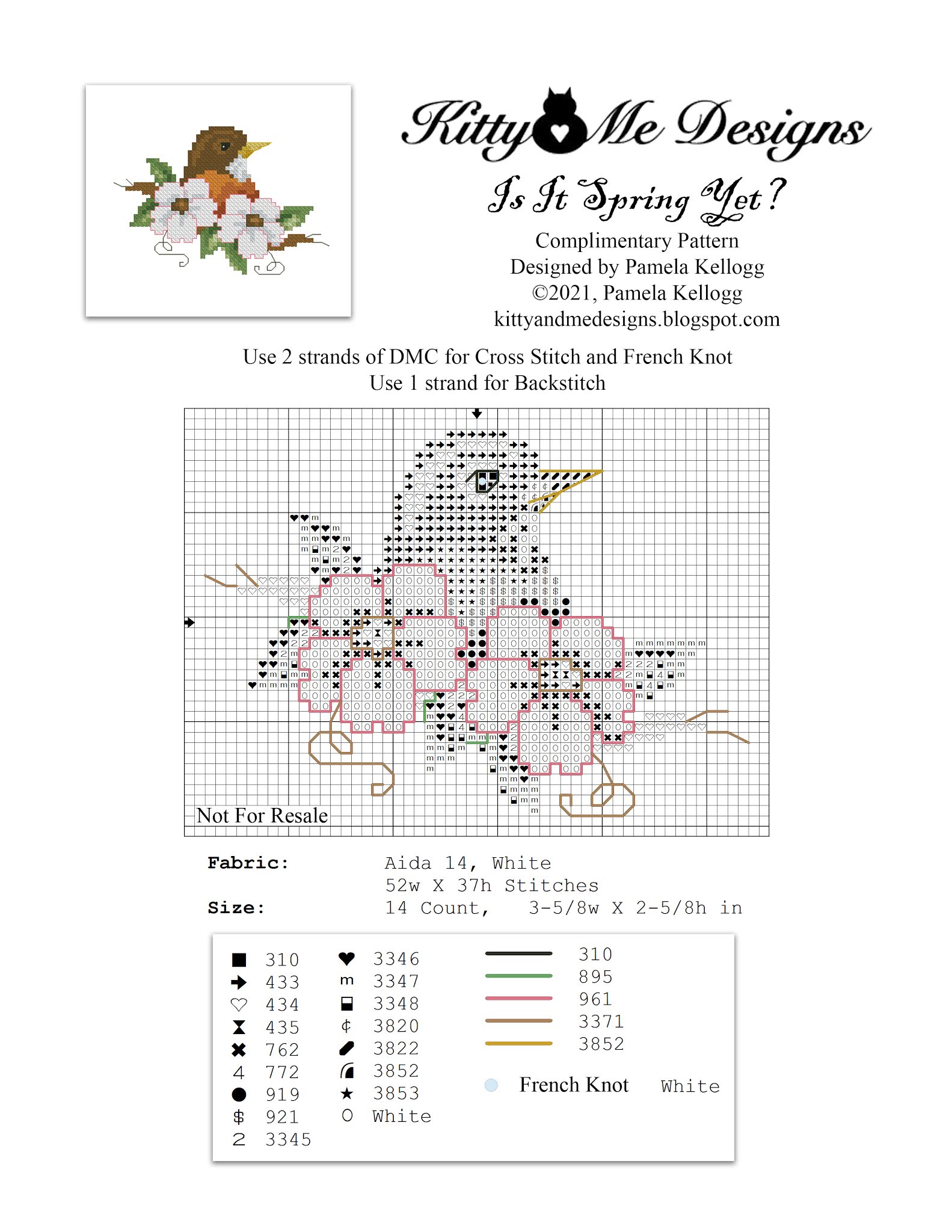 Kitty And Me Designs: Is It Spring Yet Free Cross Stitch Pattern