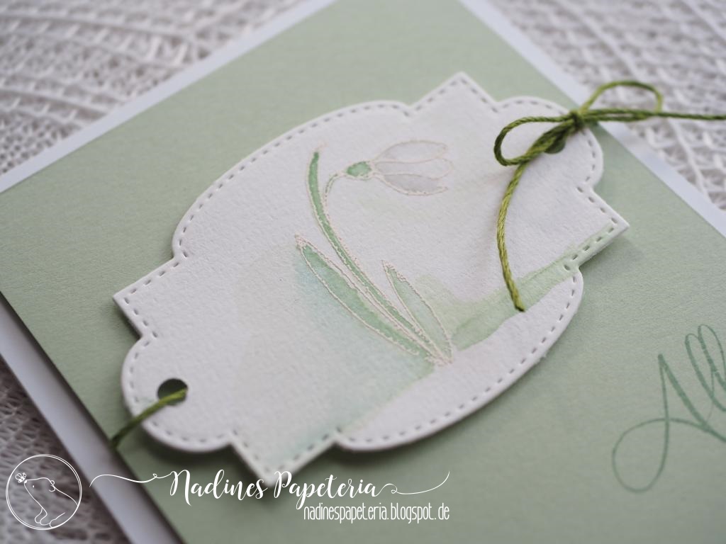 Nadines Papeteria: Karte mit Schneeglöckchen