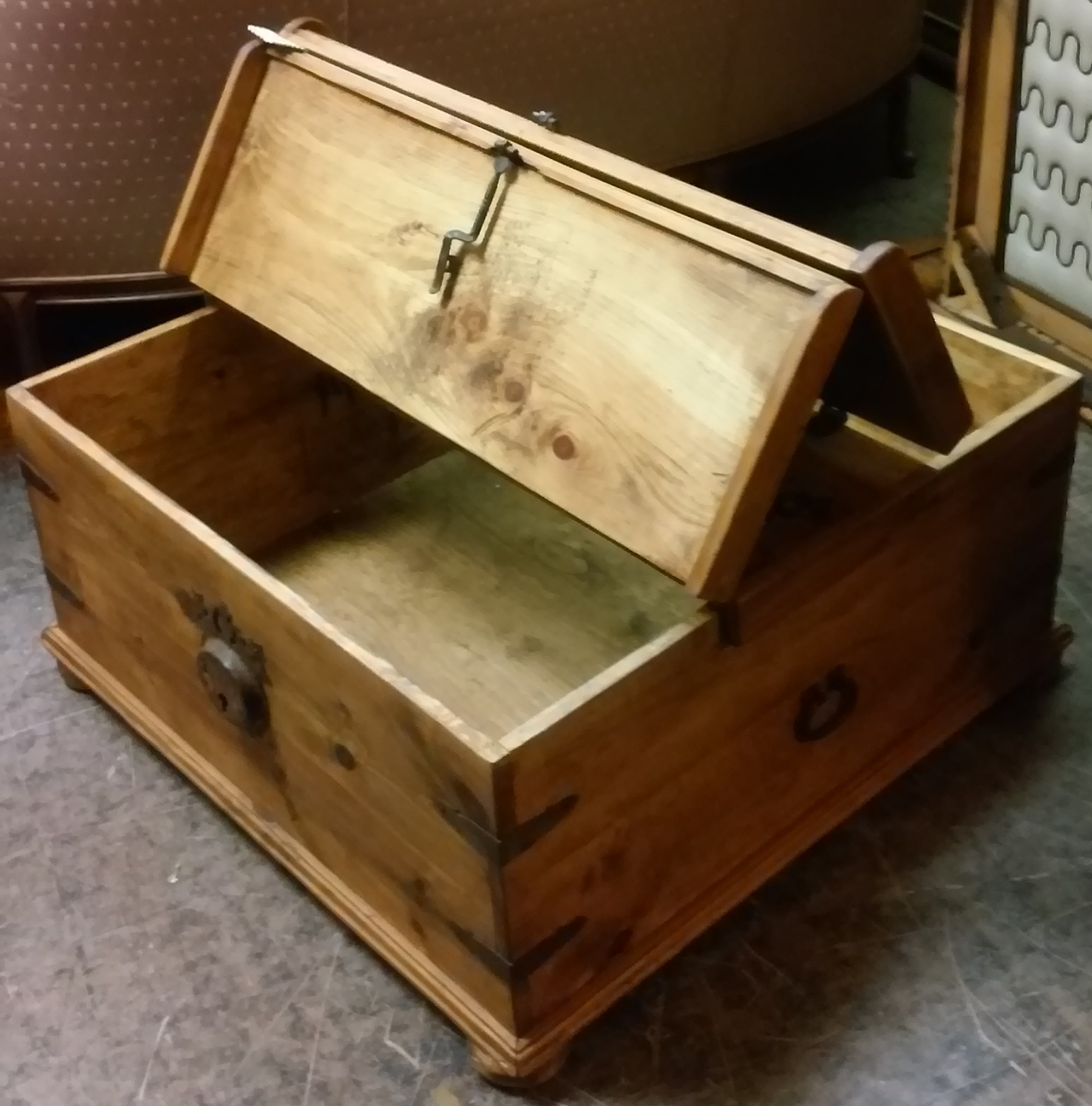 UHURU FURNITURE & COLLECTIBLES SOLD 3' Square Mexican Pine coffee