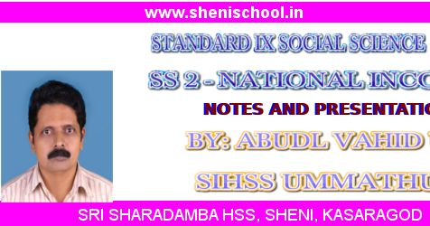 SRI SHARADAMBA HSS SHENI: STD IX SOCIAL SCIENCE - NATIONAL INCOME