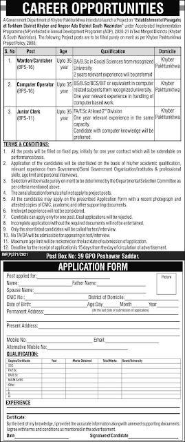 KPK Public Sector Organization Jobs 2021 P.O Box No. 59 Peshawar