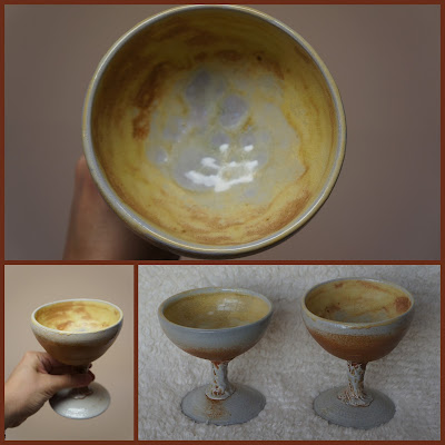 Soda fired handmade pottery goblet by Lily L.