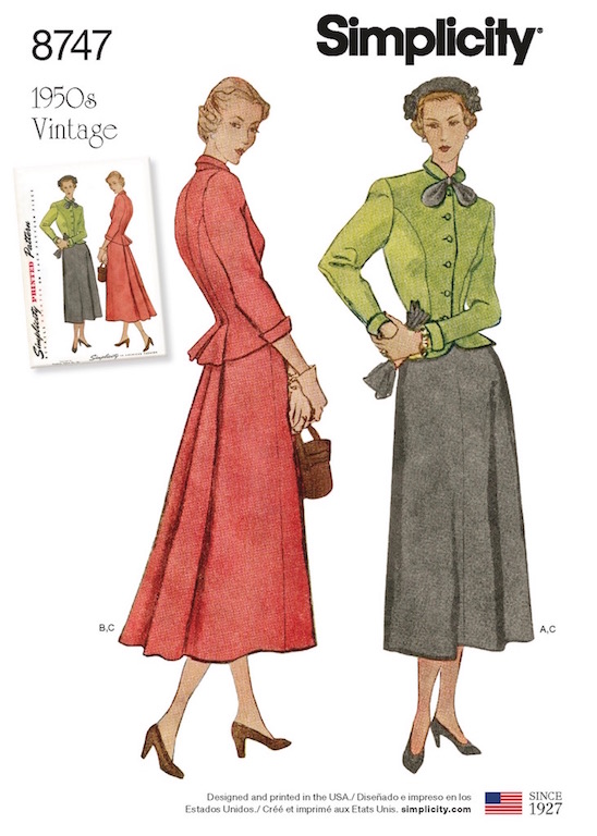 1940s Womens Suit Pattern Simplicity 2942 Sz S W25 - Ruby Lane