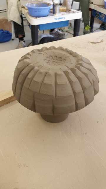 Pottery garden ornament by Lily L, in progress.