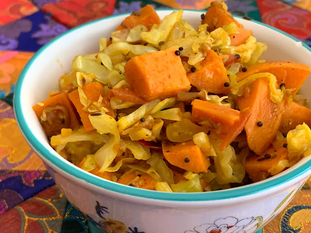 Cabbage, Sweet Potato, Sabzi, dry curry