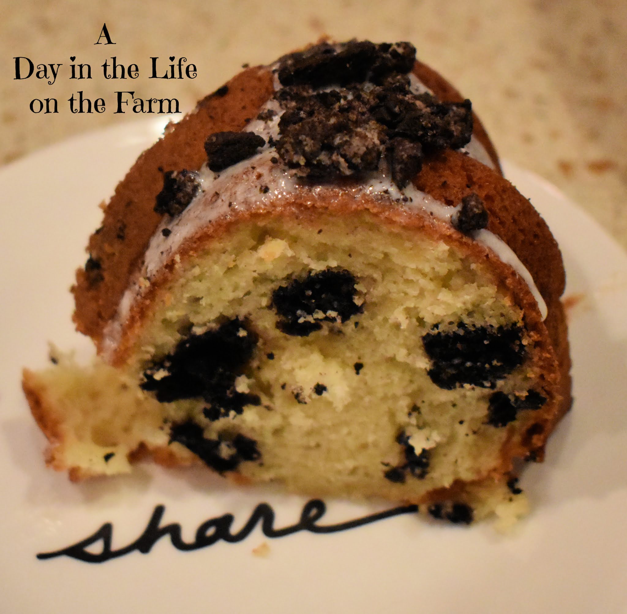 A Day in the Life on the Farm Oreo Bundt Cake BundtBakers