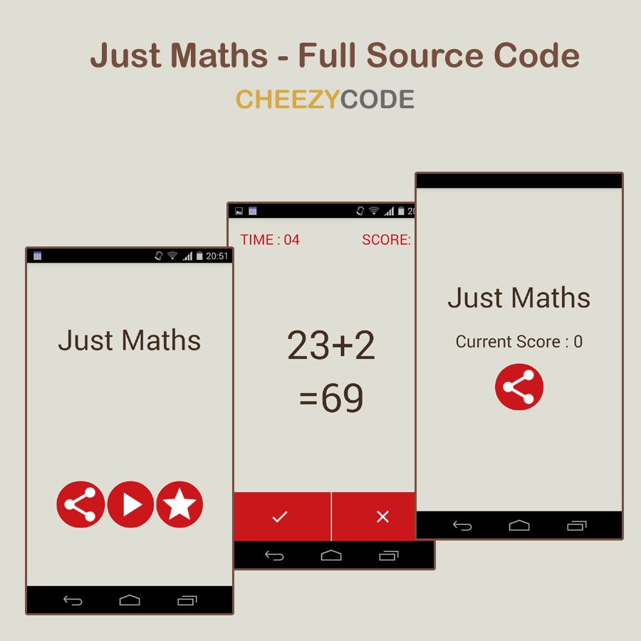 Just Maths Android App (Main Logic)