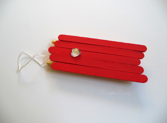 DIY Popsicle Stick Sleigh Ornament
