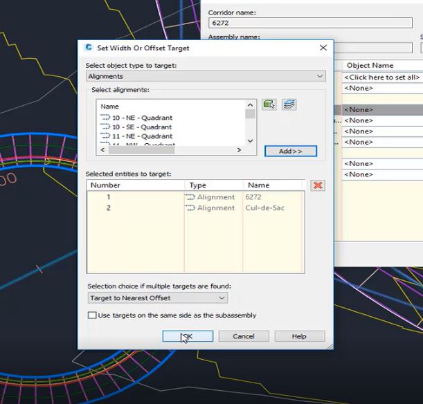 Set Width Or Offset Targets