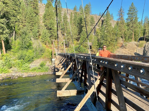 Swinging Bridge Across the Spokane