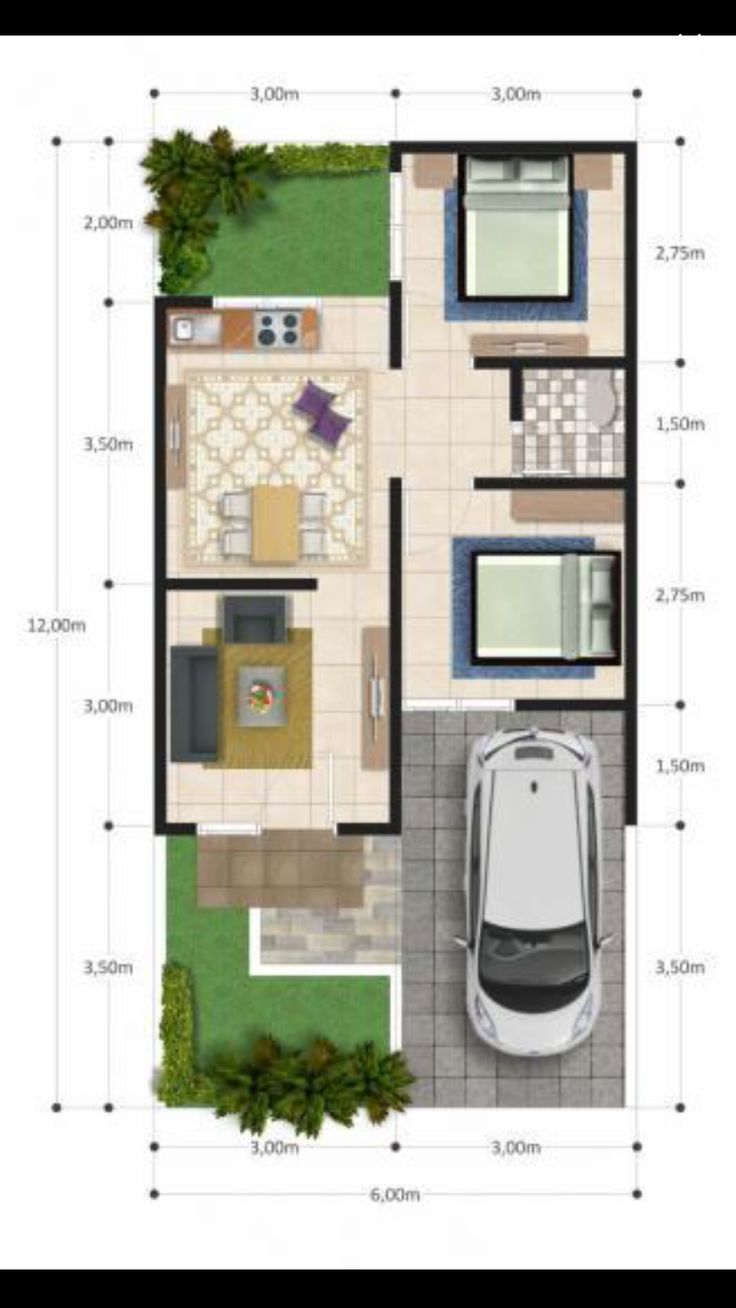 Kumpulan desain rumah  minimalis dan denah  6x12  lantai 1 