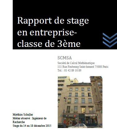exemple de rapport de stage gratuit
