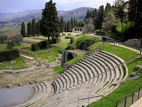The remains of the Roman amphitheatre at Fiesole