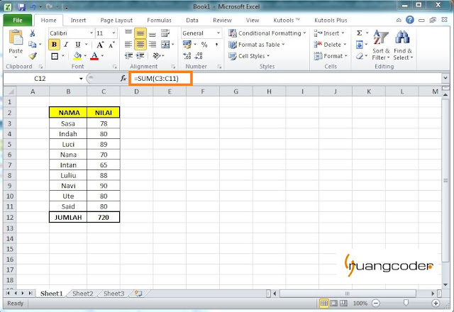 Rumus SUM Microsoft Excel Rumus SUM Microsoft Excel