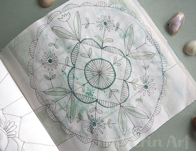 Mandala im Skizzenbuch nach ©müllerinart