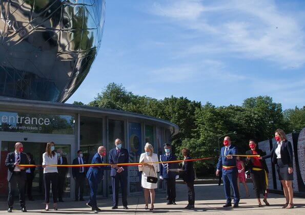 Princess Astrid, Prince Lorenz and Prime Minister Sophie Wilmes attended the re-opening ceremony of the Atomium