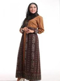 Model Long Dress Batik Kombinasi Kebaya