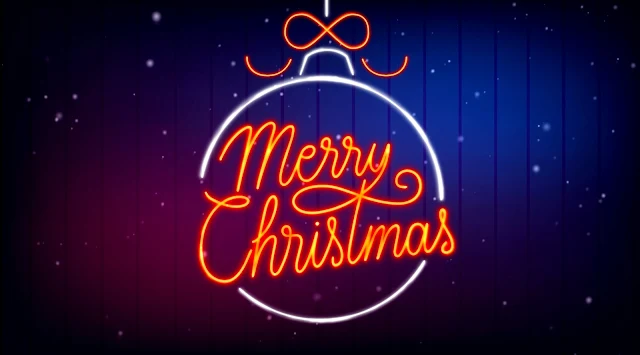 Download Merry Christmas Neon Light Screensaver with animated snow and neon light.