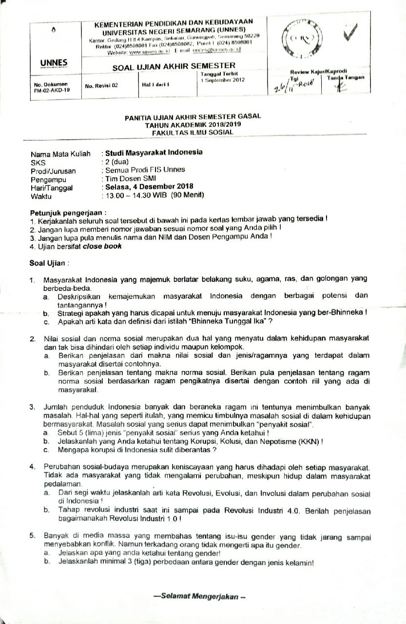 Himpunan Mahasiswa Pendidikan IPS Unnes Kumpulan Soal UAS Himpunan Mahasiswa Pendidikan IPS Unnes Kumpulan Soal UAS
