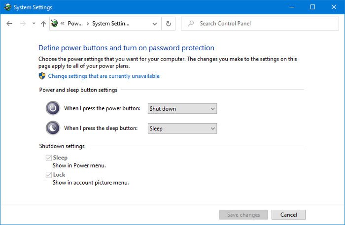 Параметр гибернации отсутствует в панели управления в Windows 10