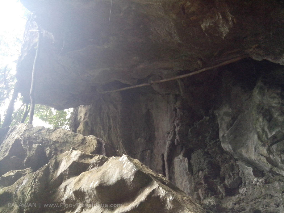 Rock formations in and out of the cave