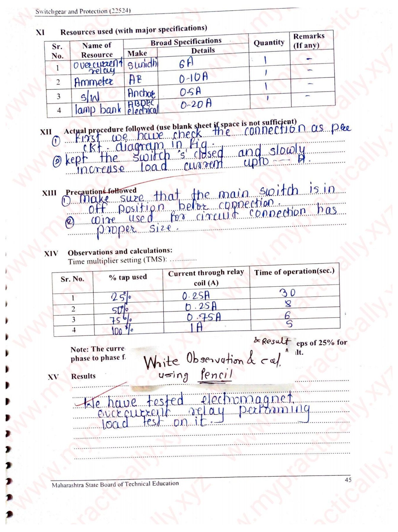 22524 Switchgear and Protection Lab Manual Answers MSBTE I Scheme Lab
