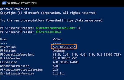 Check PowerShell Version
