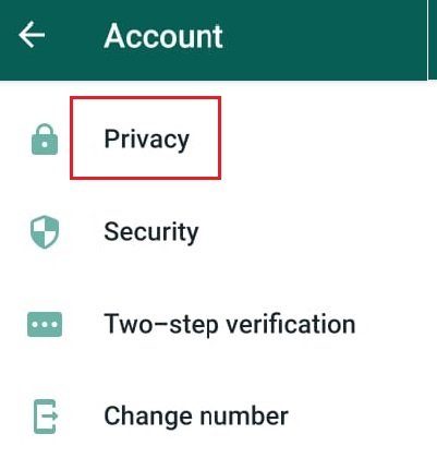 Privacy dell'account WhatsApp