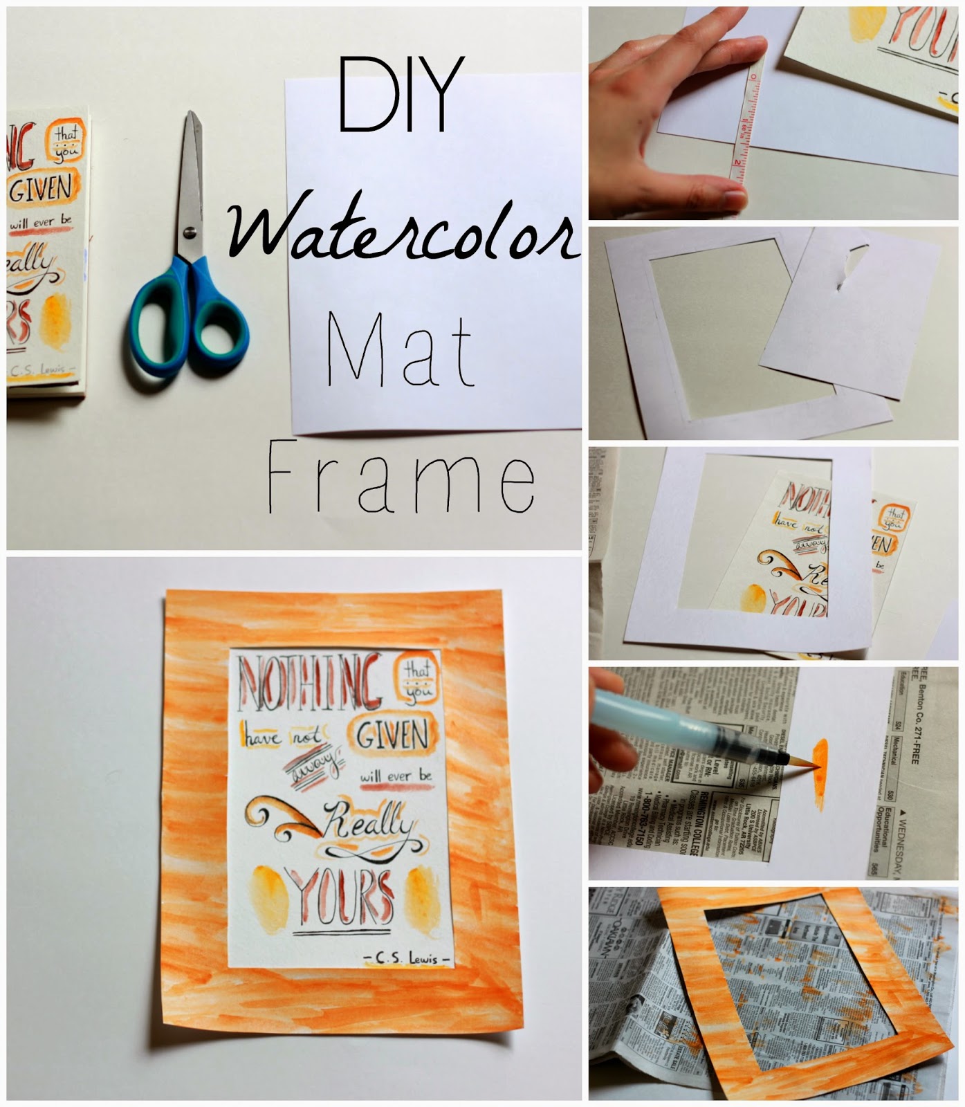 DIY Watercolor Mat Frames Melmaria Designs DIY Watercolor Mat Frames