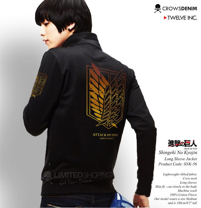 limited shoping jaket anime shingeki no kyojin long sleeve jacket snk56