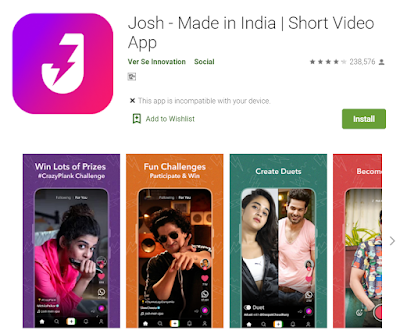 Short Video with Josh - Made in India App Kya hai in Hindi