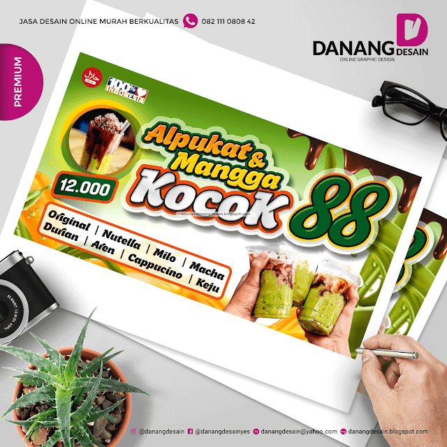 Contoh Desain Banner Alpukat Kocok &amp; Mangga Kocok Contoh