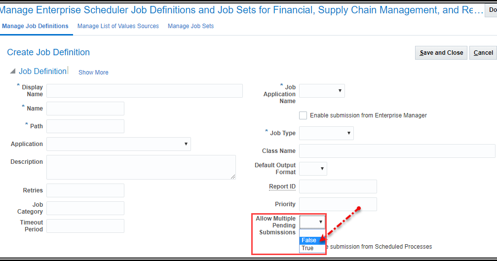 Oracle Applications Setting for Custom JobsCloud Users