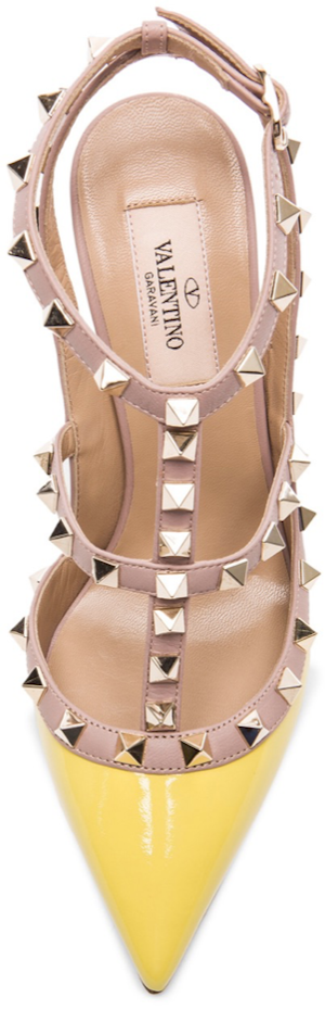 VALENTINO ROCKSTUD PATENT SLINGBACKS 