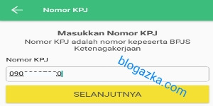 Masukkan nomer kpj Masukan nomer kpj