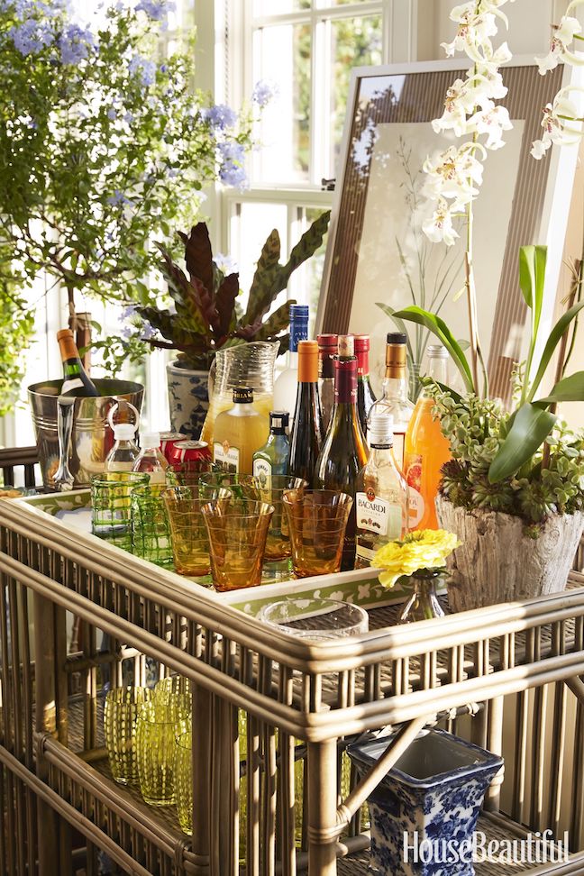 Chinoiserie Chic: Styling the Rattan Bar Cart