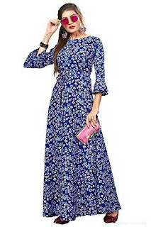 THE BEBO Blue Crepe Maxi Dress