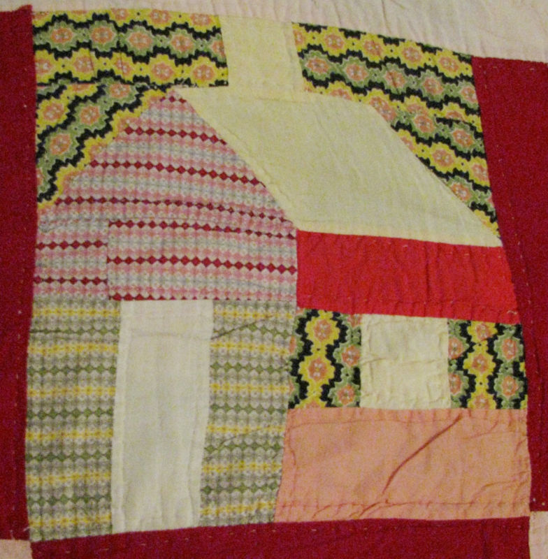 Textile Time Travels Funky Houses , Vintage Quilt