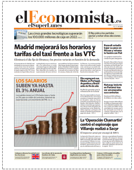 EL SUPERLUNES. Edición de el diario El Economista del 5 de Agosto 2019.