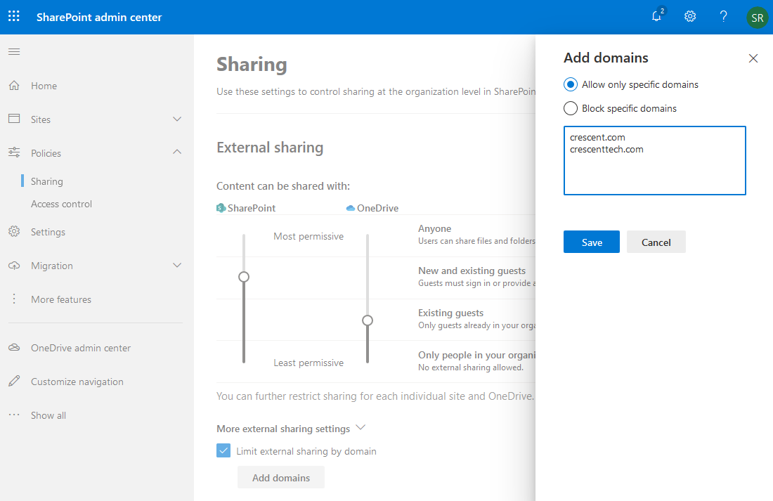 SharePoint Online How to Limit External Sharing by Domain? SharePoint Diary