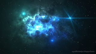 Dark Bluish Green Nebula Clouds In The Galaxy Space Of The Universe