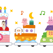 遊園地のパレードのイラスト